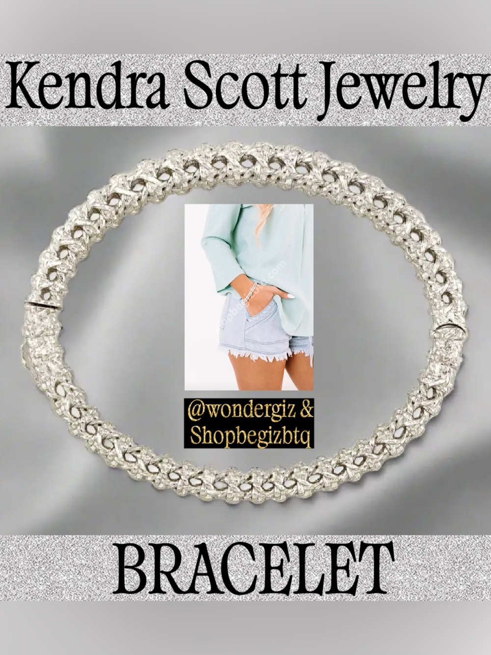 Kendra Scott Authentic Natalie Hinge Bangle Bracelet In Silver